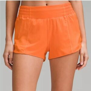 Lululemon Orange Hotty Hot Shorts